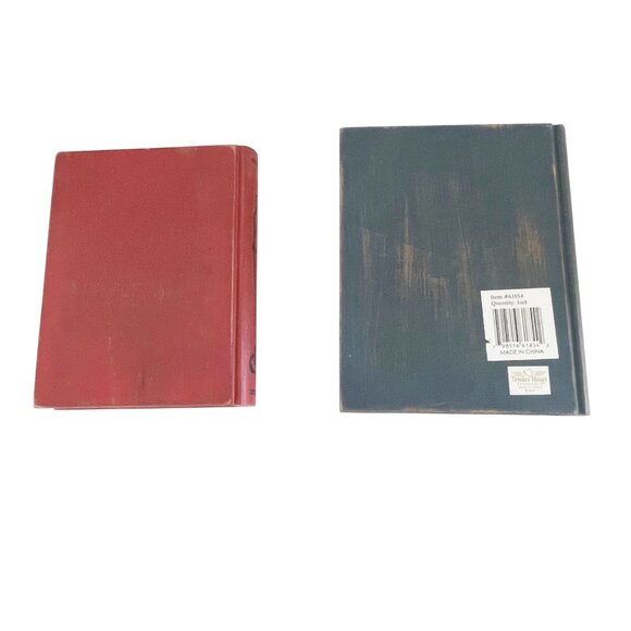 Vintage 2002 Tender Heart Treasures Book Shaped Wood Piggy Bank Set of 2 - Picture 2 of 8